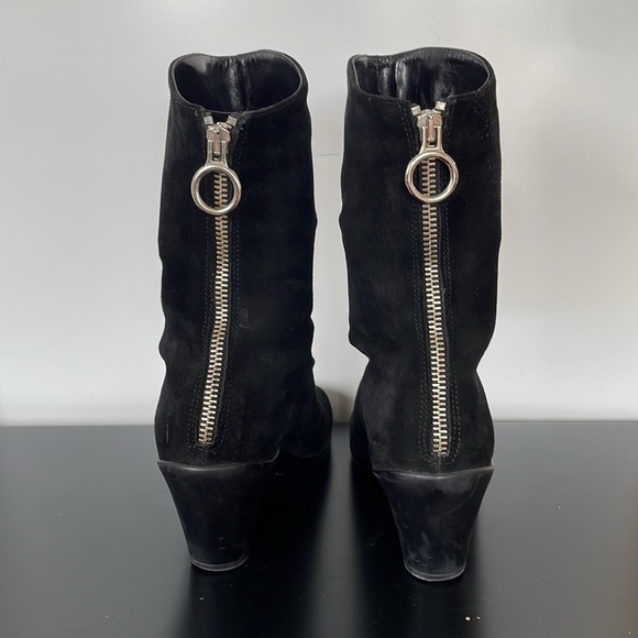 Aquatalia black waterproof suede wedge heel booties size 6 - Picture 3 of 10